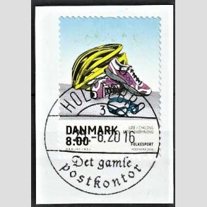 FRIM�RKER DANMARK | 2016 - AFA 1858 - Folkesport - 8,00 Kr. flerfarvet p� klip - Pragt Stemplet Holstebro