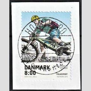 FRIM�RKER DANMARK | 2016 - AFA 1856 - Folkesport - 8,00 Kr. flerfarvet p� klip - Pragt Stemplet Holstebro