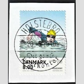 FRIM�RKER DANMARK | 2016 - AFA 1857 - Folkesport - 8,00 Kr. flerfarvet p� klip - Pragt Stemplet Holstebro