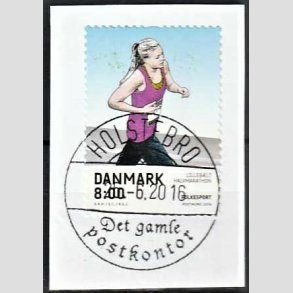 FRIM�RKER DANMARK | 2016 - AFA 1854 - Folkesport - 8,00 Kr. flerfarvet p� klip - Pragt Stemplet Holstebro