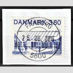 FRIM�RKER DANMARK | 1987 - AFA 883 - Europam�rker - 3,80 Kr. bl� p� klip - Pragt Stemplet Faaborg