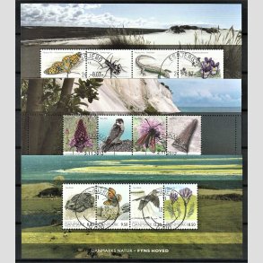 FRIM�RKER DANMARK | 2007-10 - AFA 1516,1575,1604 - Danmarks natur I + II + III -  3 stk.Miniark flerfarvet - P�nt Stemplet