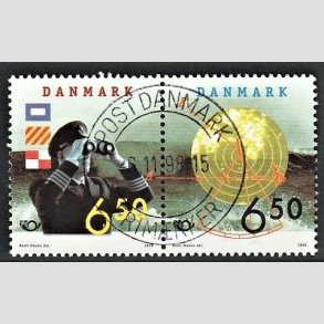 FRIM�RKER DANMARK | 1998 - AFA 1181,1182 - 28 maj S�fart - 6,50 + 6,50 Kr. par flerfarvet - Lux Stemplet