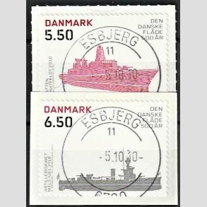 FRIMRKER DANMARK | 2010 - AFA 1620E,1621E - Den Danske flde 500 r - 5,50 + 6,50 kr. - Pragt Stemplet Esbjerg