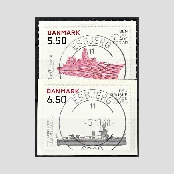 FRIMRKER DANMARK | 2010 - AFA 1620E,1621E - Den Danske flde 500 r - 5,50 + 6,50 kr. - Pragt Stemplet Esbjerg