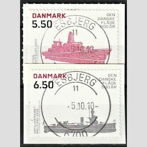 FRIMRKER DANMARK | 2010 - AFA 1620E,1621E - Den Danske flde 500 r - 5,50 + 6,50 kr. - Pragt Stemplet Esbjerg