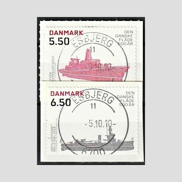 FRIMRKER DANMARK | 2010 - AFA 1620E,1621E - Den Danske flde 500 r - 5,50 + 6,50 kr. - Pragt Stemplet Esbjerg