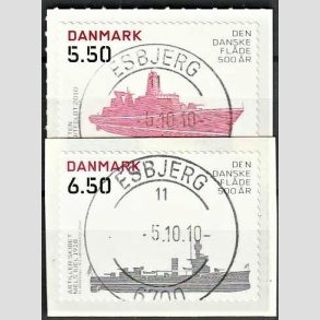 FRIMRKER DANMARK | 2010 - AFA 1620E,1621E - Den Danske flde 500 r - 5,50 + 6,50 kr. - Pragt Stemplet Esbjerg