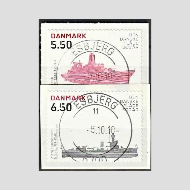 FRIMRKER DANMARK | 2010 - AFA 1620E,1621E - Den Danske flde 500 r - 5,50 + 6,50 kr. - Pragt Stemplet Esbjerg