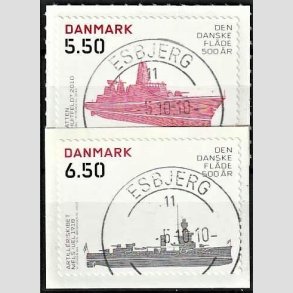 FRIMRKER DANMARK | 2010 - AFA 1620E,1621E - Den Danske flde 500 r - 5,50 + 6,50 kr. - Pragt Stemplet Esbjerg