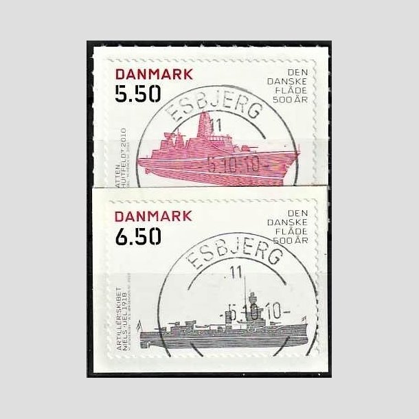 FRIMRKER DANMARK | 2010 - AFA 1620E,1621E - Den Danske flde 500 r - 5,50 + 6,50 kr. - Pragt Stemplet Esbjerg
