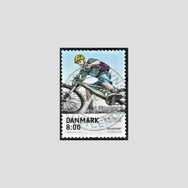 FRIMRKER DANMARK | 2016 - AFA 1856 - Folkesport - 8,00 Kr. flerfarvet - Pragt Stemplet