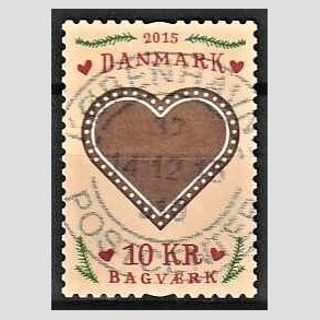 FRIM�RKER DANMARK | 2015 - AFA 1837 - Bagv�rk - 7,00 Kr. honninghjerte - Pragt Stemplet