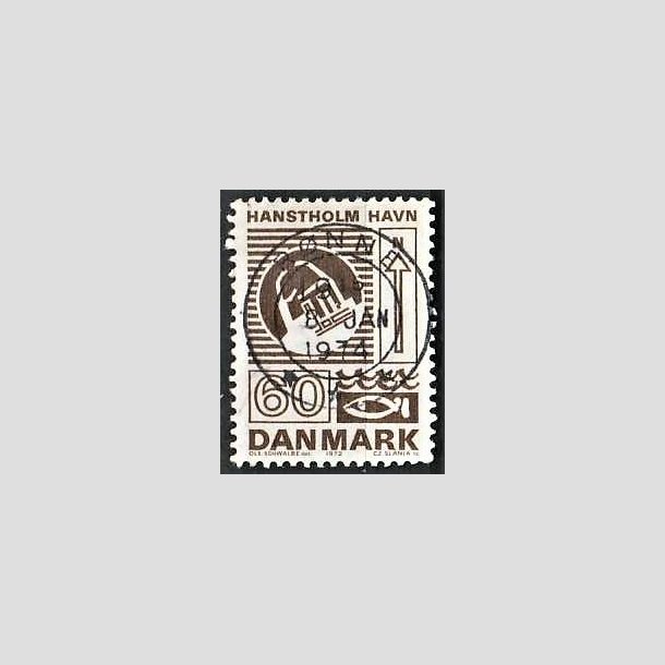 FRIMRKER DANMARK | 1972 - AFA 535 - Trafiktekniske anlg - 60 re brun - Pragt Stemplet Rnne