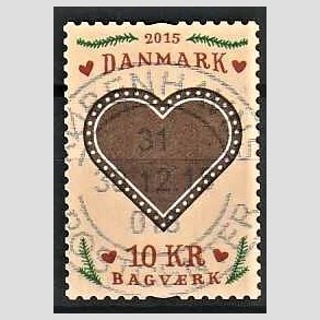FRIM�RKER DANMARK | 2015 - AFA 1837 - Bagv�rk - 7,00 Kr. honninghjerte - Pragt Stemplet 