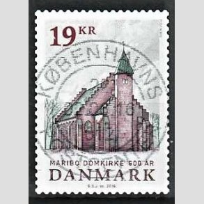 FRIM�RKER DANMARK | 2016 - AFA 1844 - Maribo Domkirke 600 �r - 19,00 Kr. flerfarvet - Pragt Stemplet