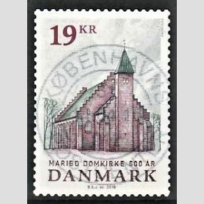FRIM�RKER DANMARK | 2016 - AFA 1844 - Maribo Domkirke 600 �r - 19,00 Kr. flerfarvet - Pragt Stemplet