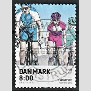 FRIM�RKER DANMARK | 2016 - AFA 1855 - Folkesport - 8,00 Kr. flerfarvet - Pragt Stemplet