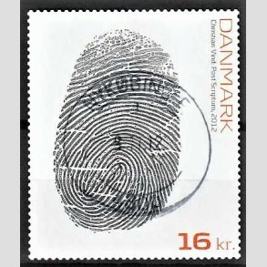 FRIMRKER DANMARK | 2012 - AFA 1720 - Post Scriptum. - 16,00 Kr. flerfarvet - Pragt Stemplet Nykbing F