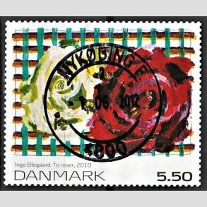FRIMRKER DANMARK | 2010 - AFA 1630E - Frimrkekunst 14. - 5,50 Kr. flerfarvet - Pragt Stemplet Nykbing F