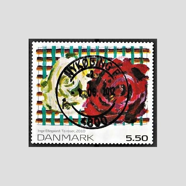 FRIMRKER DANMARK | 2010 - AFA 1630E - Frimrkekunst 14. - 5,50 Kr. flerfarvet - Pragt Stemplet Nykbing F