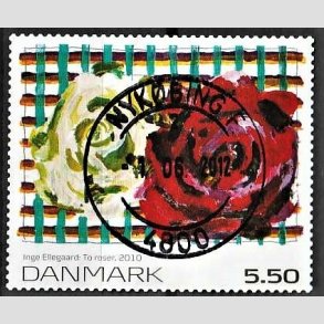 FRIMRKER DANMARK | 2010 - AFA 1630E - Frimrkekunst 14. - 5,50 Kr. flerfarvet - Pragt Stemplet Nykbing F