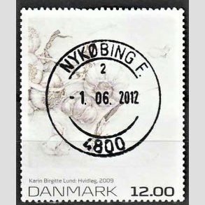 FRIMRKER DANMARK | 2009 - AFA 1594 - Frimrkekunst 13. - 12,00 Kr. flerfarvet - Pragt Stemplet Nykbing F