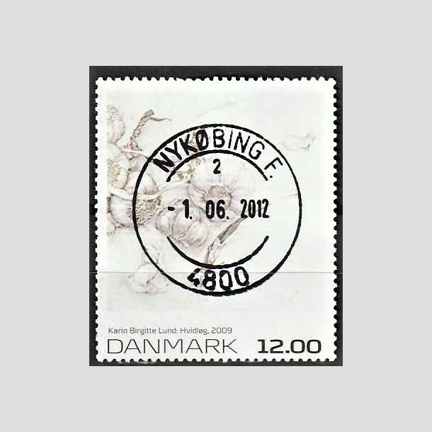 FRIMRKER DANMARK | 2009 - AFA 1594 - Frimrkekunst 13. - 12,00 Kr. flerfarvet - Pragt Stemplet Nykbing F