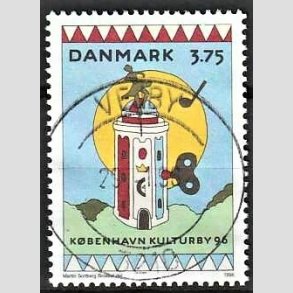 FRIM�RKER DANMARK | 1996 - AFA 1107 - K�benhavn Kulturby 96 - 3,75 Kr. flerfarvet - Pragt Stemplet Vejby