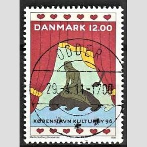 FRIM�RKER DANMARK | 1996 - AFA 1110 - K�benhavn Kulturby 96 - 12,00 Kr. flerfarvet - Pragt Stemplet Odder