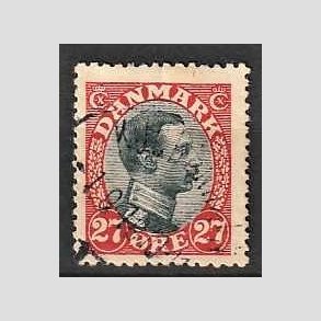 FRIMRKER DANMARK | 1918-20 - AFA 102 - Chr. X 27 re rd/sort - Stemplet