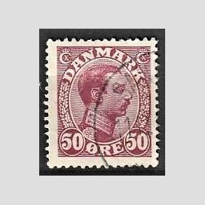 FRIMRKER DANMARK | 1913 - AFA 74 - Chr. X 50 re vinrd - Stemplet