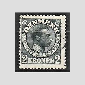 FRIMRKER DANMARK | 1913 - AFA 76 - Chr. X 2 Kroner skifergr - Stemplet