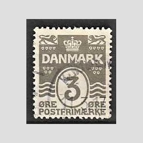 FRIM�RKER DANMARK | 1905-06 - AFA 44x - B�lgelinie 3 �re gr� sammenh�ngende M og A - Stemplet