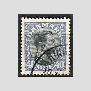 FRIMRKER DANMARK | 1918-20 - AFA 105a - Chr. X 40 re bllilla/sort - Stemplet