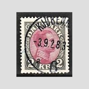 FRIMRKER DANMARK | 1925-26 - AFA 151 - Chr. X 2 Kr. gr/rdlilla - Stemplet