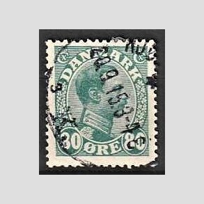 FRIMRKER DANMARK | 1915 - AFA 84 - Chr. X 80 re blgrn - Stemplet