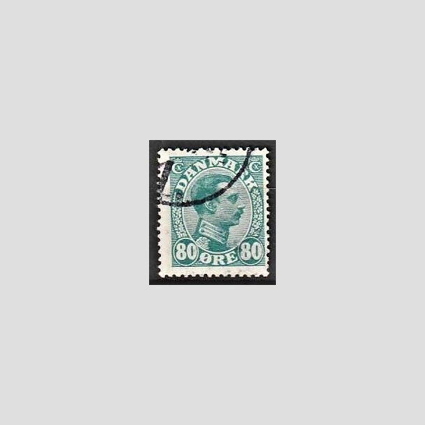 FRIMRKER DANMARK | 1915 - AFA 84 - Chr. X 80 re blgrn - Stemplet