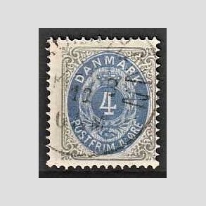 FRIM�RKER DANMARK | 1875 - AFA 23a - 4 �re gr�/ultramarin - Stemplet