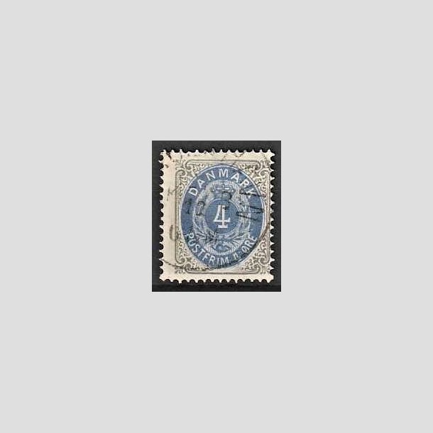 FRIMRKER DANMARK | 1875 - AFA 23a - 4 re gr/ultramarin - Stemplet