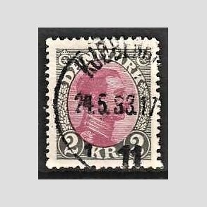 FRIMRKER DANMARK | 1925-26 - AFA 151 - Chr. X 2 Kr. gr/rdlilla - Stemplet