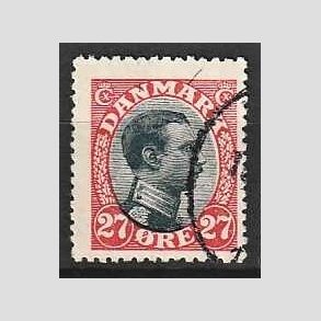FRIMRKER DANMARK | 1918-20 - AFA 102 - Chr. X 27 re rd/sort - Stemplet