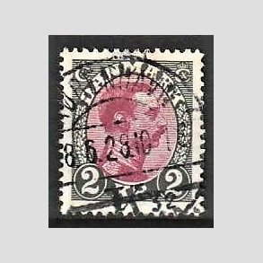 FRIMRKER DANMARK | 1925-26 - AFA 151 - Chr. X 2 Kr. gr/rdlilla - Stemplet