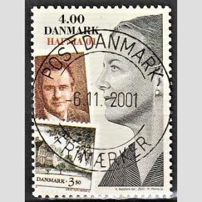 FRIM�RKER DANMARK | 2001 - AFA 1294 - HAFNIA 01 UDSTILLING - 4,00 Kr. flerfarvet - Pragt Stemplet