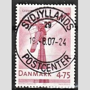 FRIM�RKER DANMARK | 2007 - AFA 1493 - Danske vindm�ller - 4,75 Kr. r�d - Pragt Stemplet 