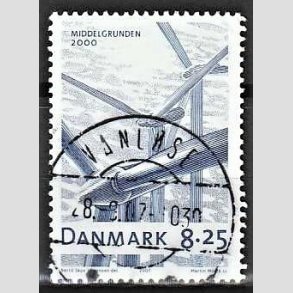 FRIM�RKER DANMARK | 2007 - AFA 1495 - Danske vindm�ller - 8,25 Kr. bl� - Pragt Stemplet Vanl�se
