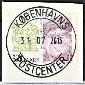 FRIMRKER DANMARK | 2010 - AFA 1634E - Store danskere 3. - 9,50 Kr. Henry Heerup p klip - Pragt Stemplet