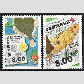 FRIMRKER DANMARK | 2016 - AFA 1841,1842 - Nordisk madkultur - 8,00 + 8,00 kr. flerfarvet - Stemplet