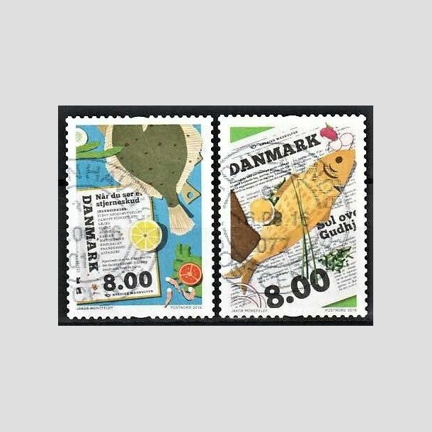 FRIMRKER DANMARK | 2016 - AFA 1841,1842 - Nordisk madkultur - 8,00 + 8,00 kr. flerfarvet - Stemplet