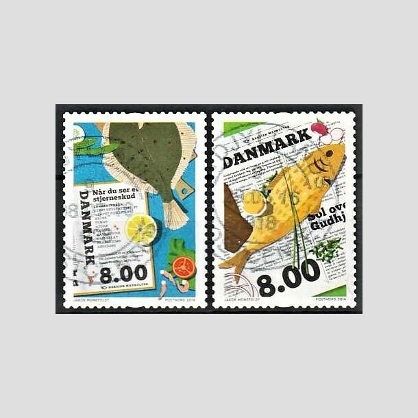 FRIMRKER DANMARK | 2016 - AFA 1841,1842 - Nordisk madkultur - 8,00 + 8,00 kr. flerfarvet - Stemplet